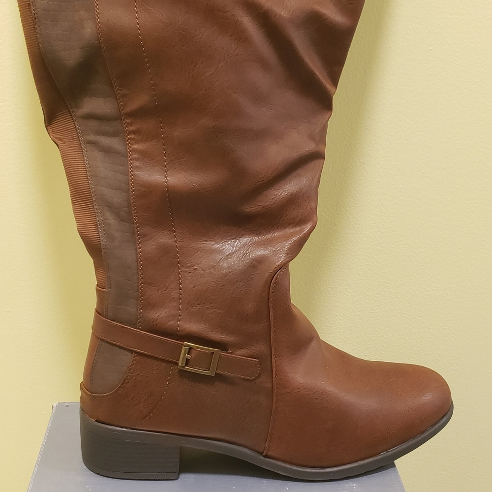 Cloudwalker knee high wide calf zip up boots